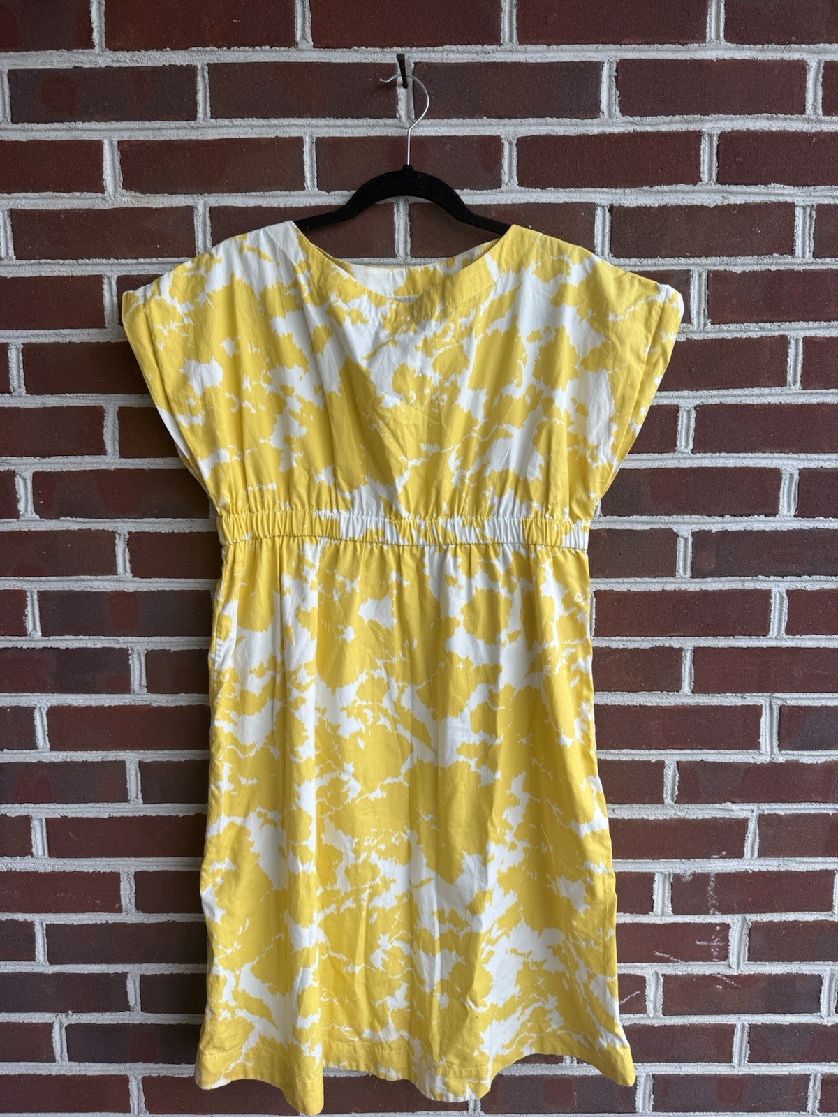 Gap Maternity Dress Size Small Cap Sleeve White And Yellow
