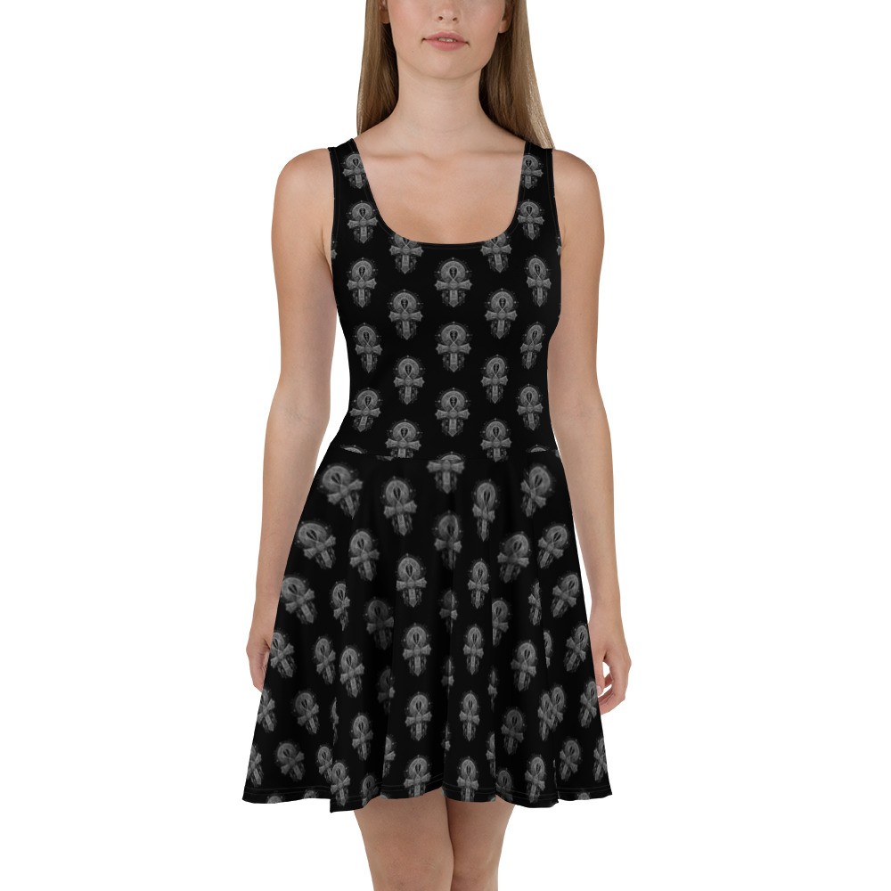 Ankh Egyptian Occult Skater Dress for Women Hieroglyphic Gothic Gift