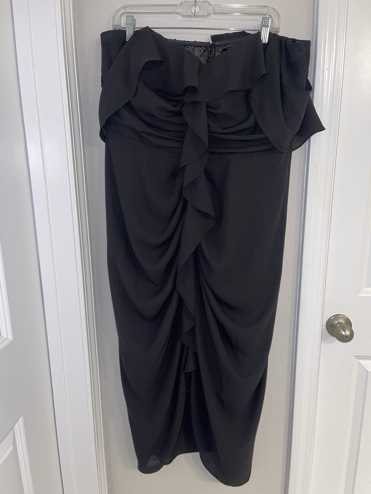 City Chic Black ‘Va Va Voom Off’ Off-the-Shoulder Midi Front Slit Dress Size 16