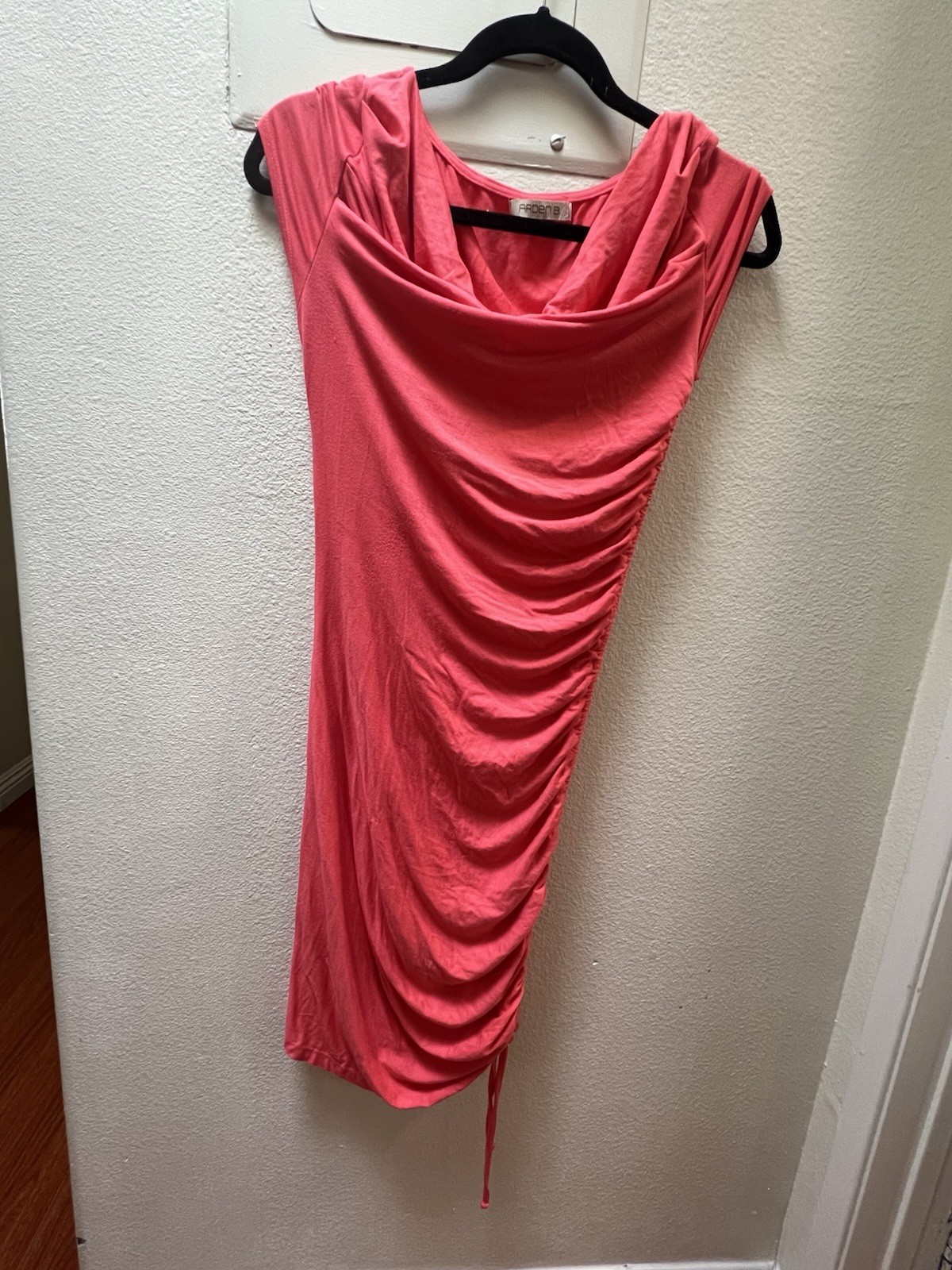 Women’s Arden B. Side Rouching Dress Coral Size Small