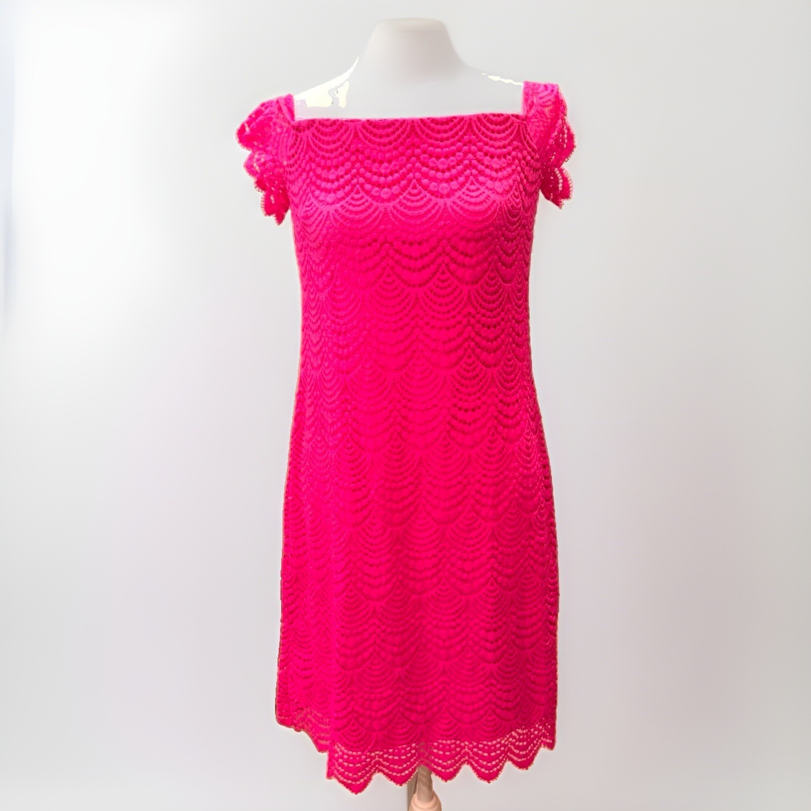 Lilly Pulitzer Women’s Sheath Dress Size S Pink Lace Off Shoulder