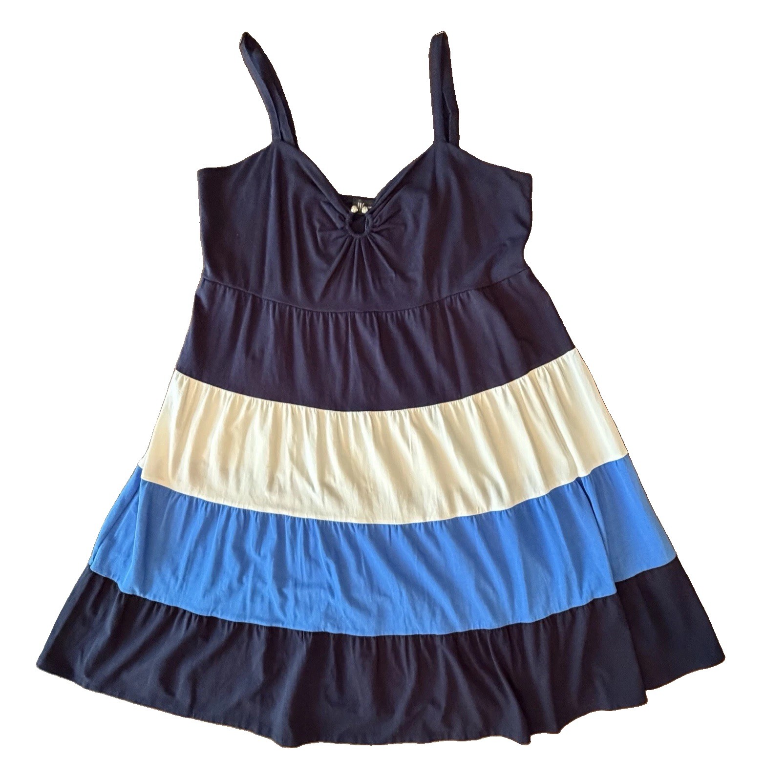INC International Concepts Women’s XL Navy/White/Blue Colorblock Dress