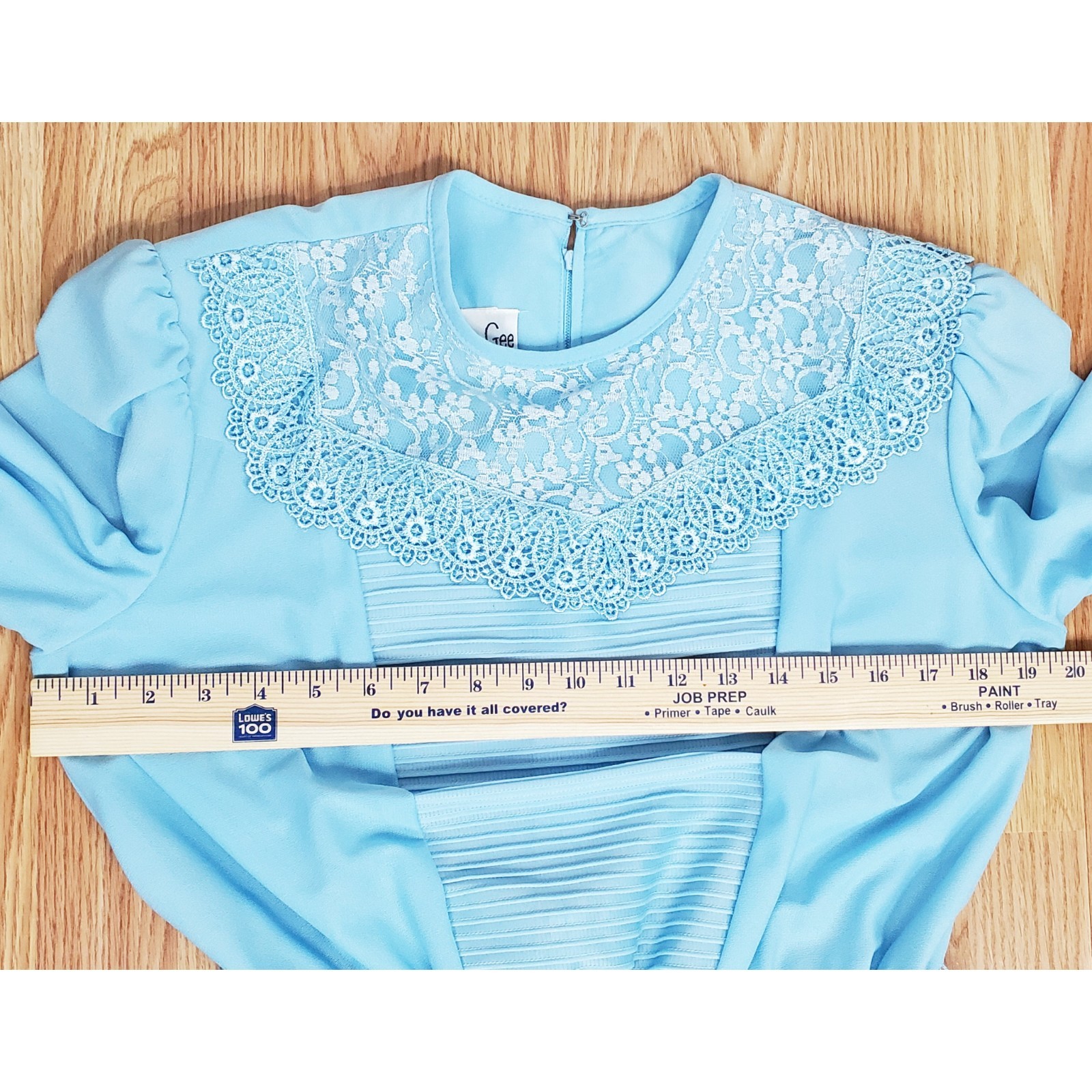 Vintage Jennifer Gee size 14 fit flare dress lace belt stretch 60s 80s fairy 70s