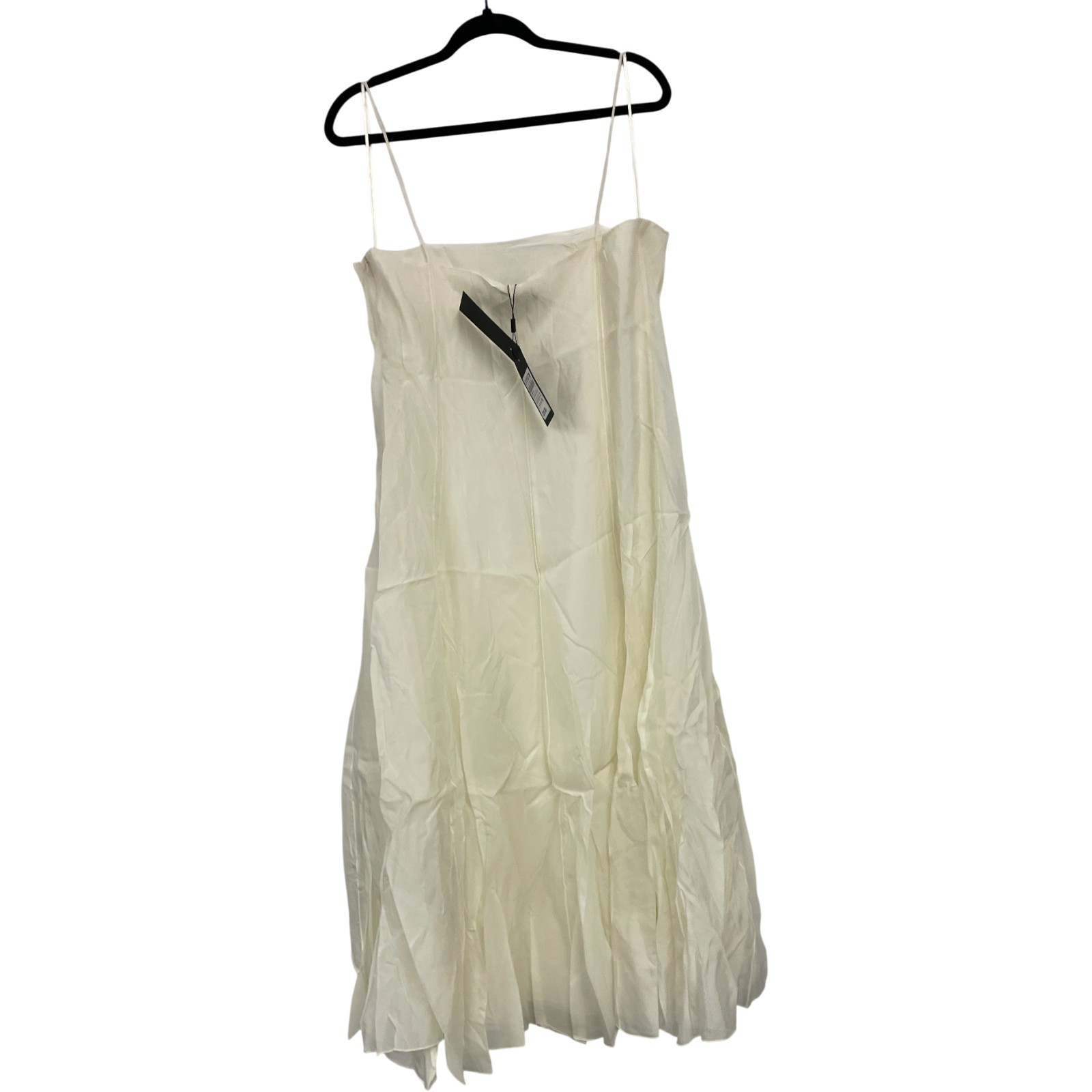 Massimo Dutti Womens Midi Dress EU 42 US 10 Ecru Cream Strappy 6639/530 NWT