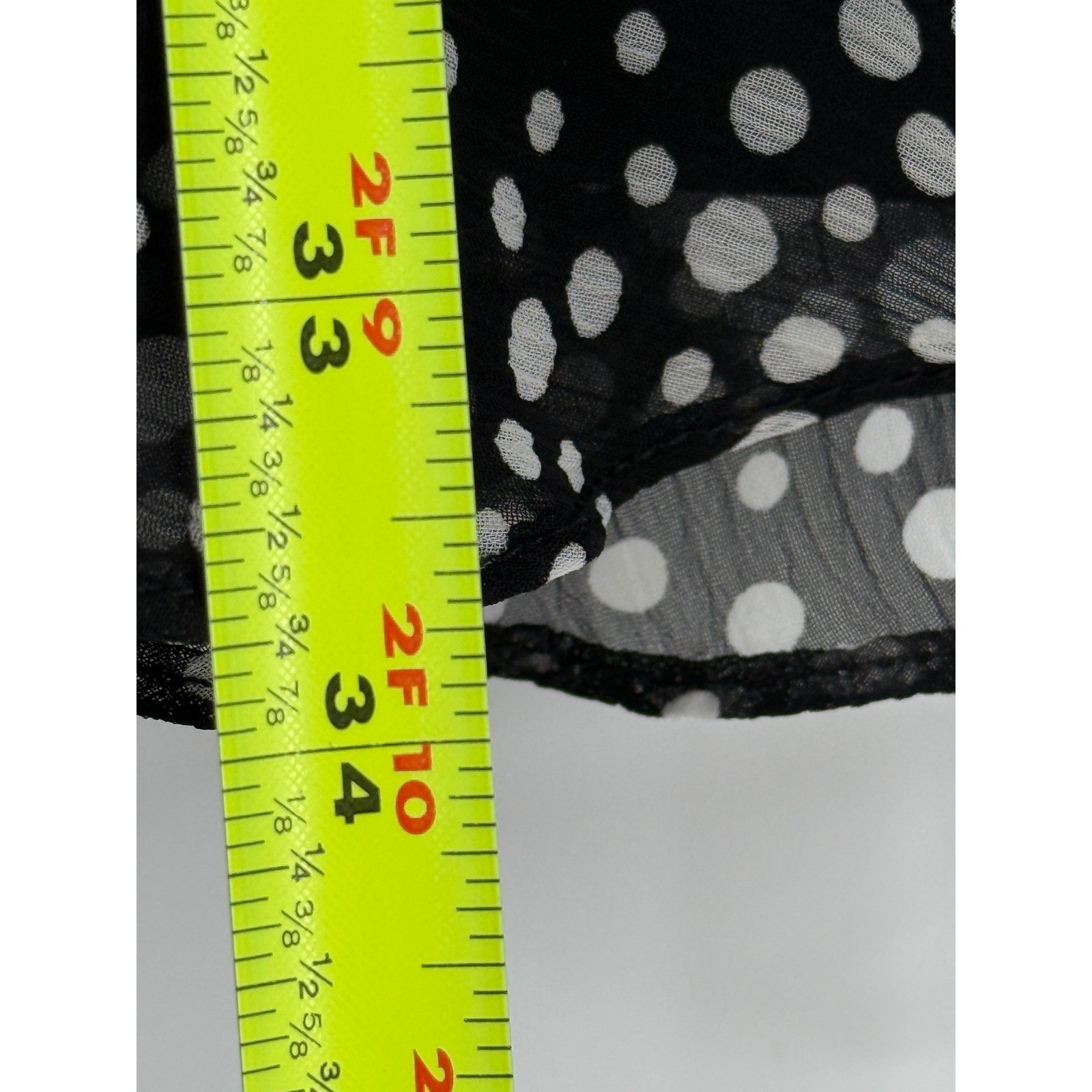 All in Favor Black Dotted Wrap Ruffle Hem Mini Dress Size S