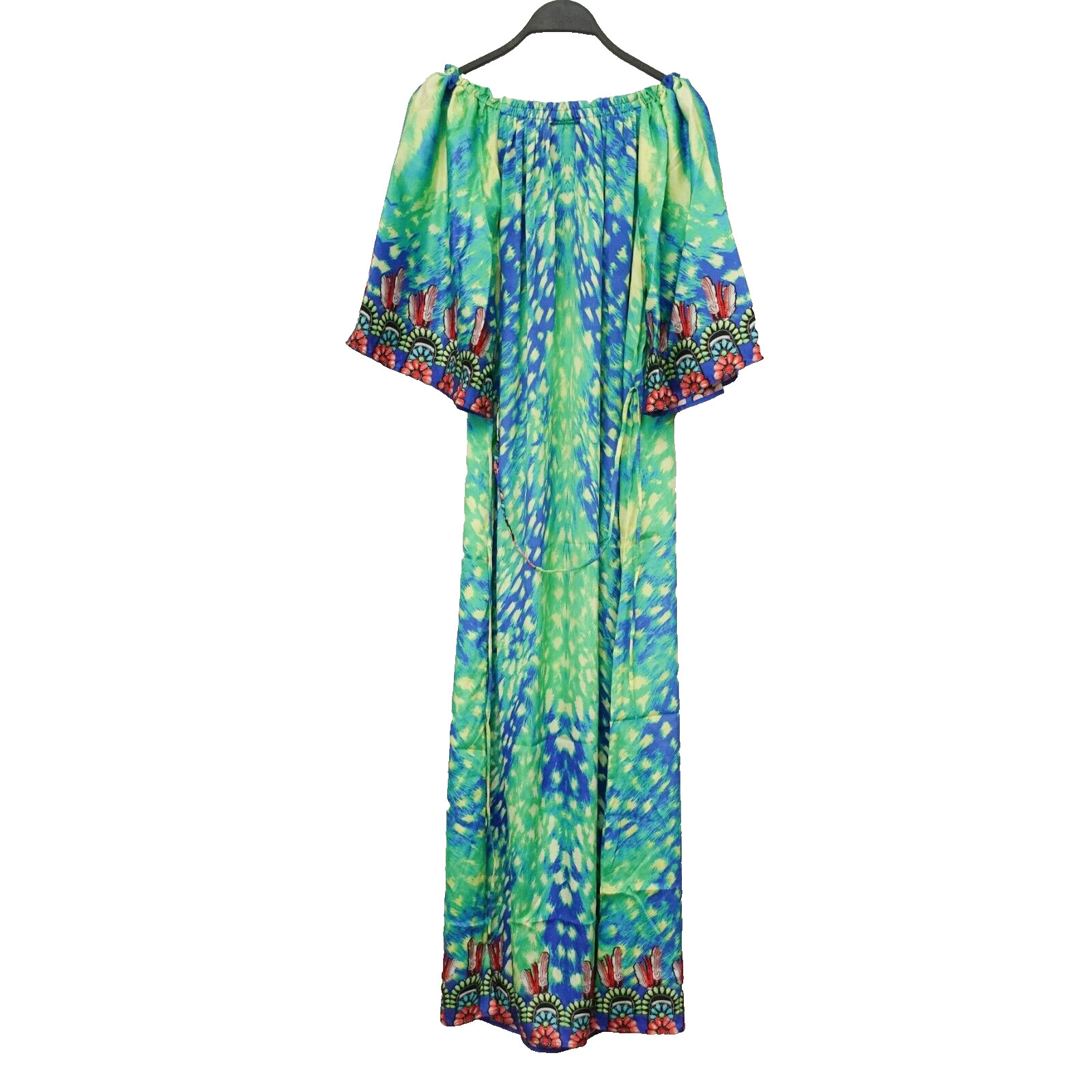 Sakkas Women’s One Size Stretch Neckline Beach Dress Caftan Cover up Rhinestone