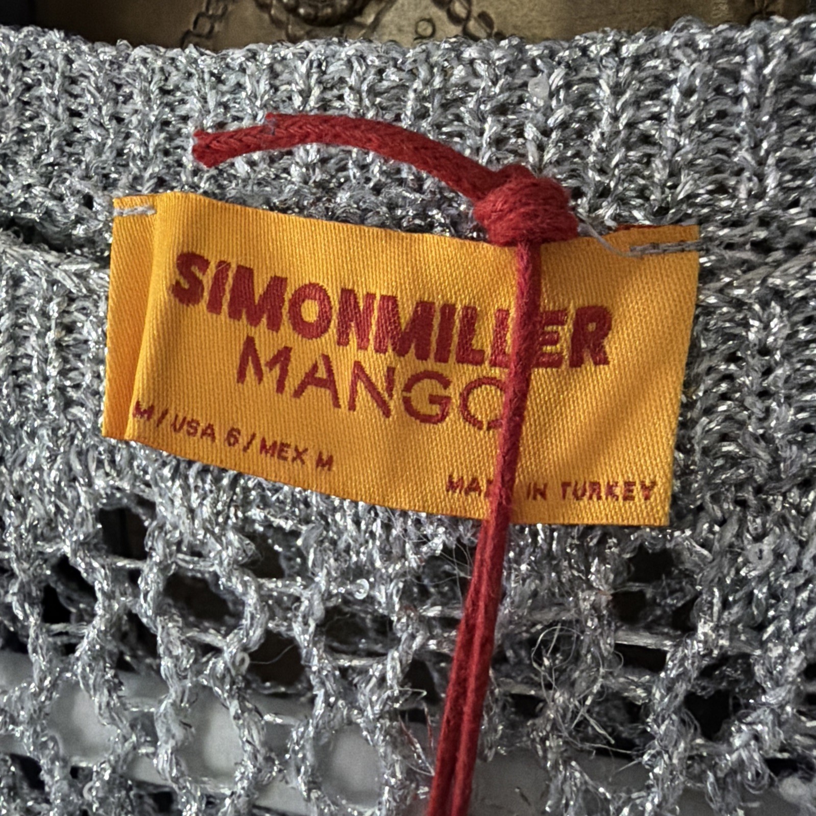 Simon Miller x Mango Silver metallic stretch mesh | fishnet maxi | cover-up sz 6