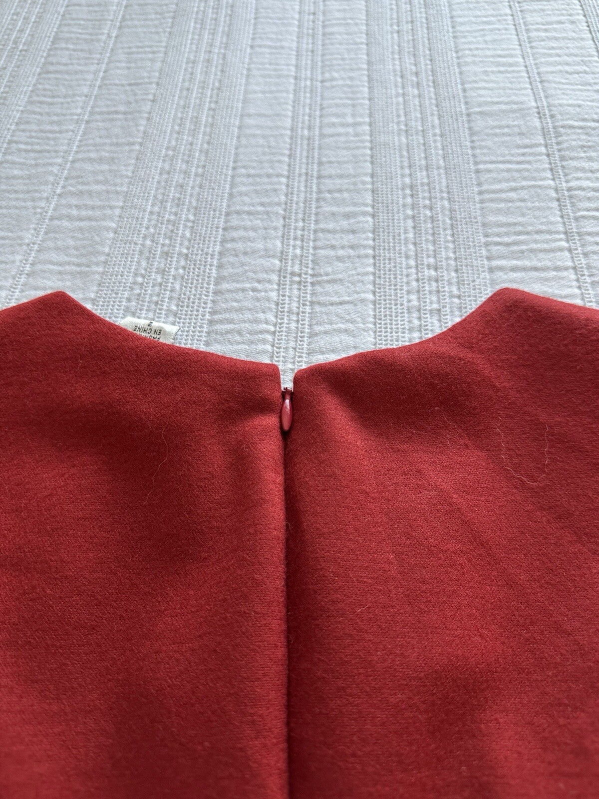 Diane Von Furstenberg Red Wool Blend Long Sleeve Shift Dress UK Size 6 Smart