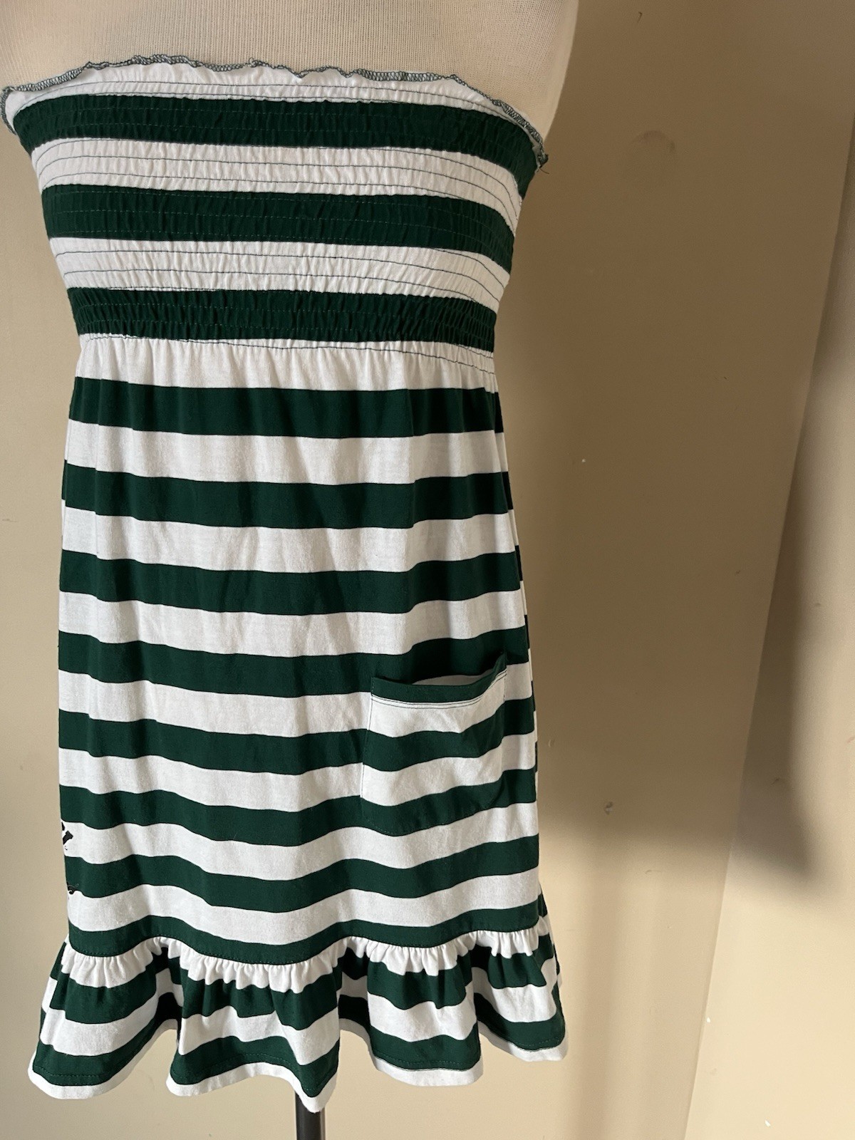 College Classics Michigan State Spartans MSU Green & White Stripe Sundress Sz M