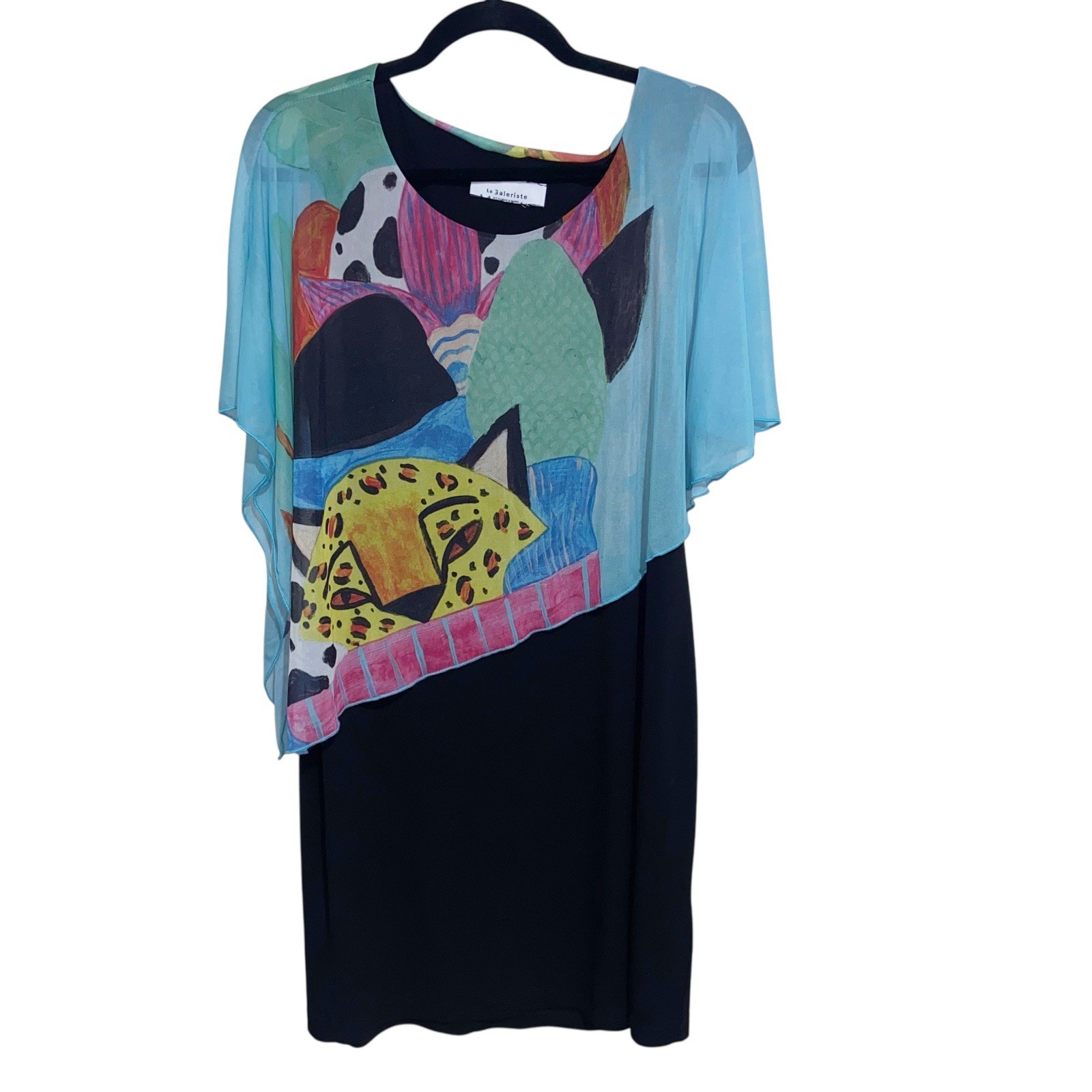 Le Galeriste Dress Womens XL Lagenlook Wearable Art Abstract Avant Guard Artsy