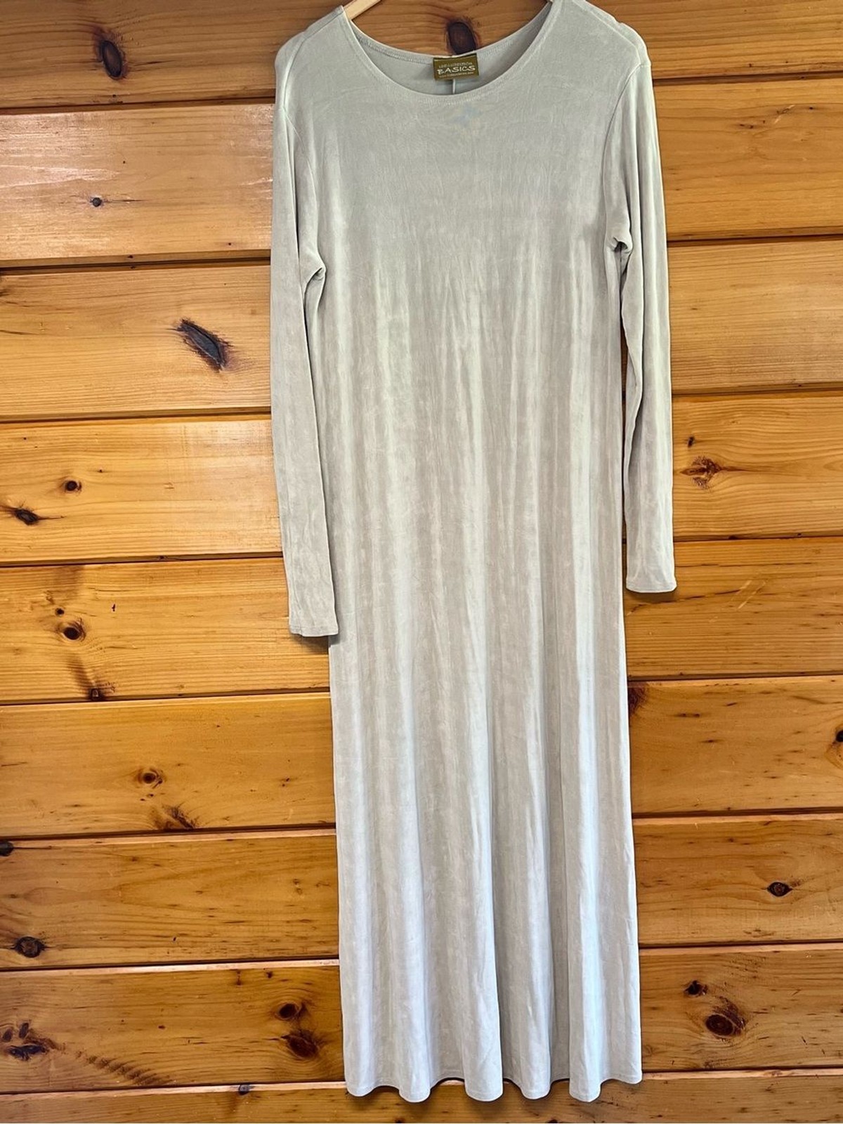 Caslon Dress VTG Linda Lundstrom Minimalist Stretchy Long Sleeve Maxi Twill L