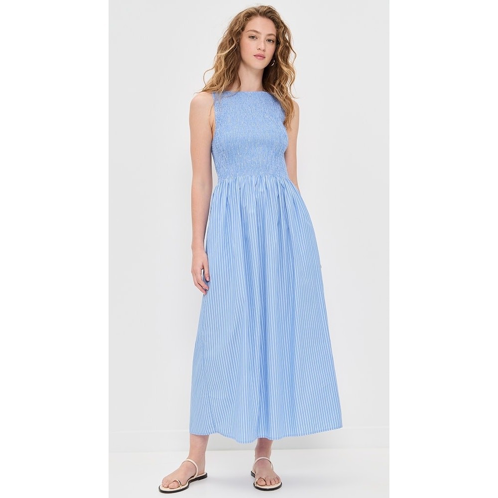 Hill House Cosima Nap Midi Dress Blue Stripe Women’s XXS