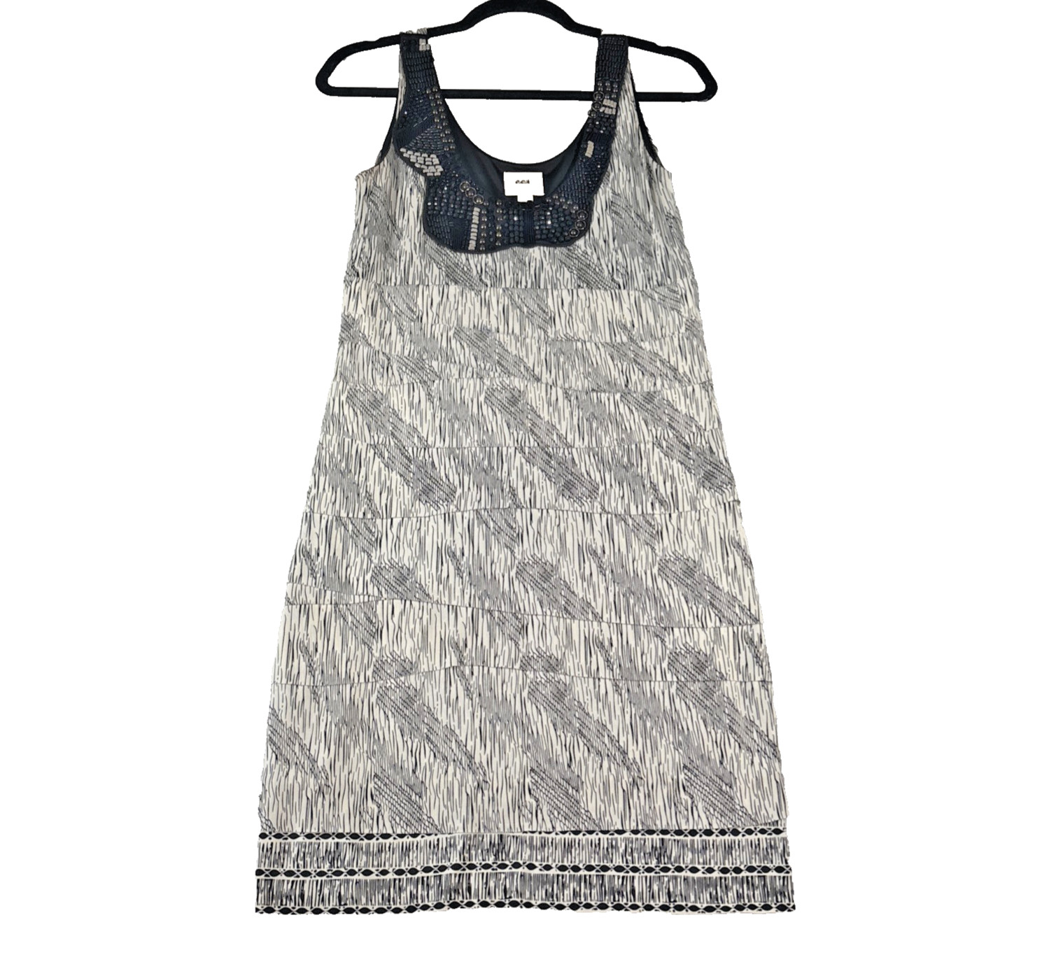ECI New York Black White Floral Sheath Dress Womens 4 Sleeveless Career