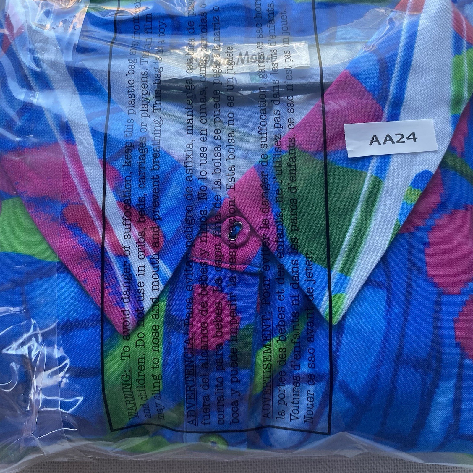 Celina Moon Blue Floral Button Front Midi Dress Pocket Long Sleeve Sz Large