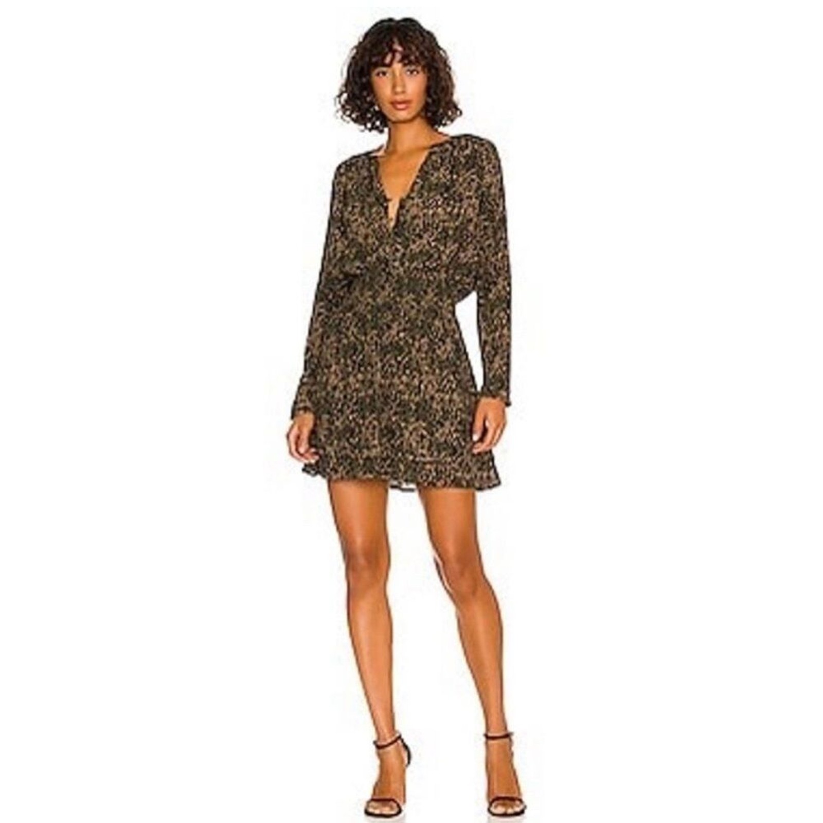 BUNDLE Rails Jasmine Olive Static & Zana Long Sleeve V-Neck Mini Dresses Size XS