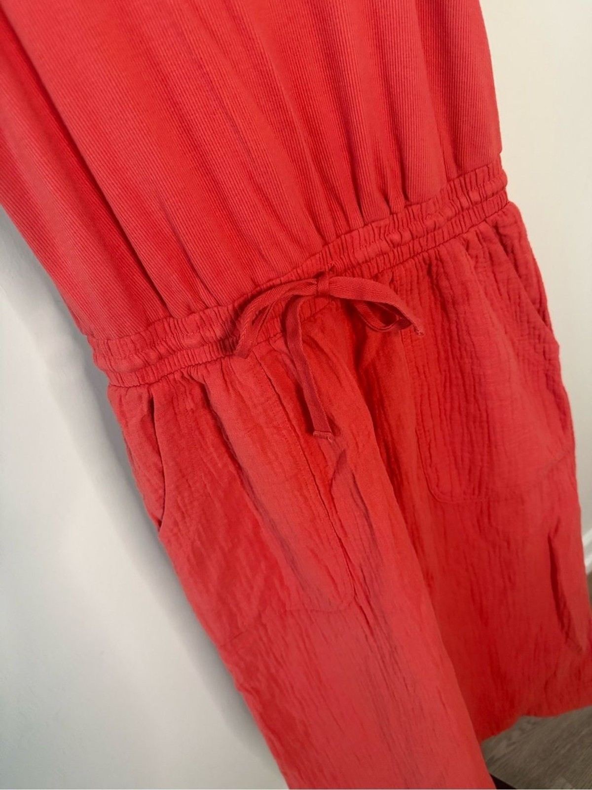 Be Cool Los Angeles Coral Sleeveless Midi Dress with Pockets | Size Small