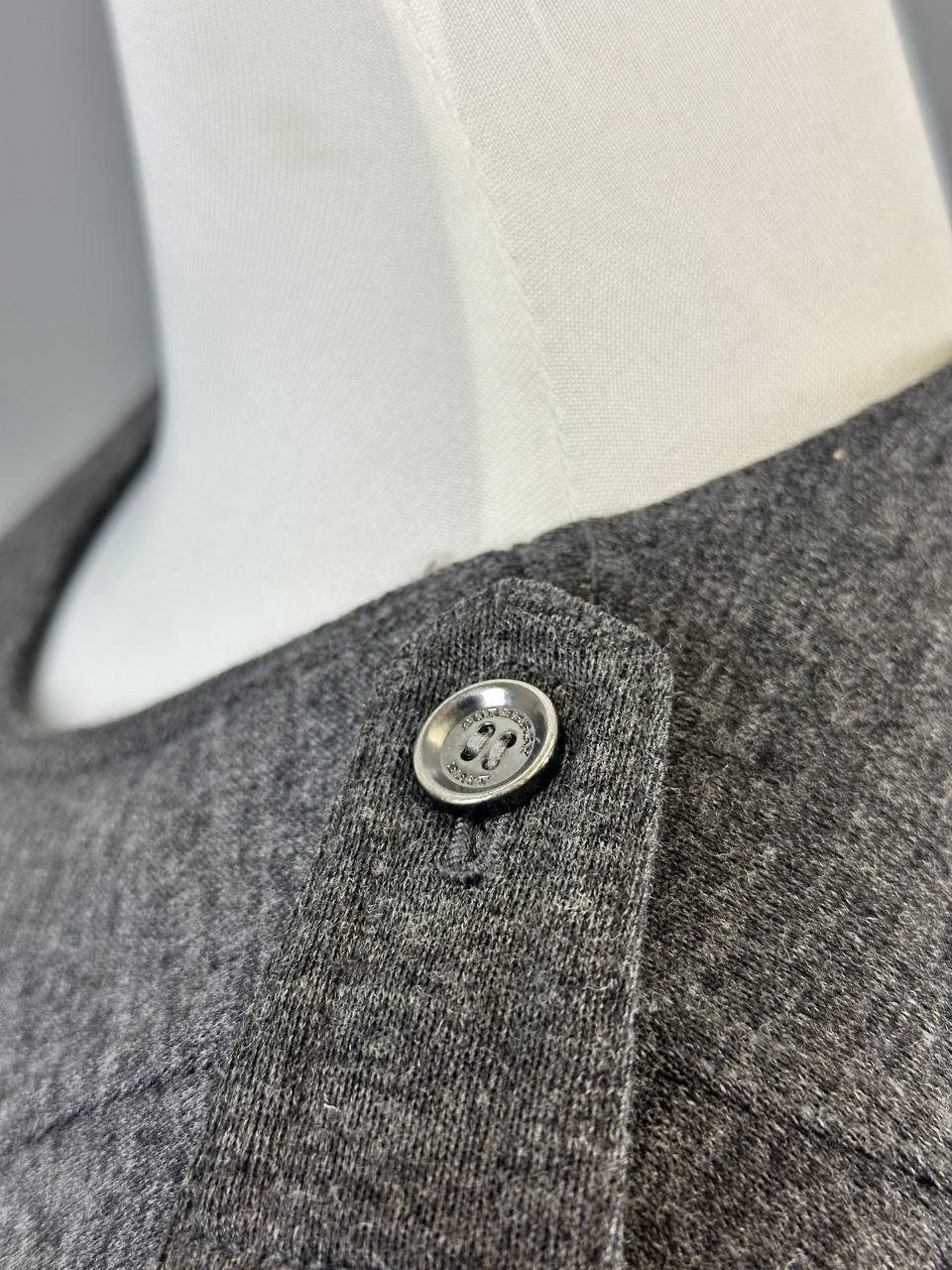 Burberry London Brit Gray Wool Short Sleve Sweater Midi Dress Size M