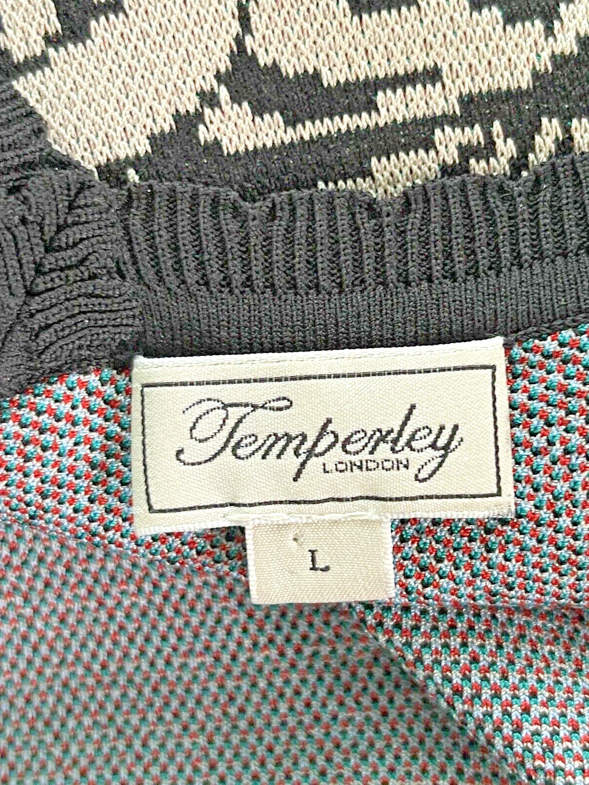 Rare Temperley London Fortune Intarsia Knit Mini Dress Size L Fish/Bird/Flowers