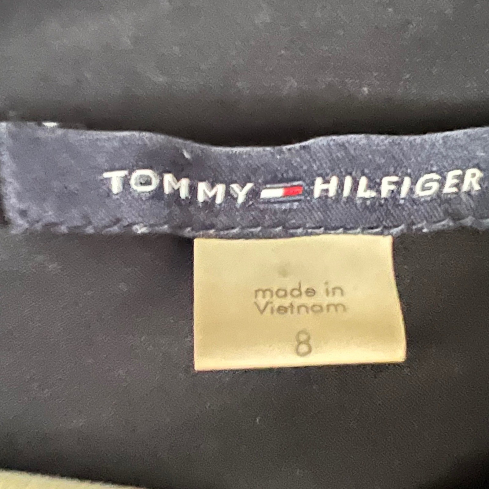 Tommy Hilfiger Sheath Dress Womens Sz 8 Colorblock Bell Sleeve Navy Cream Career