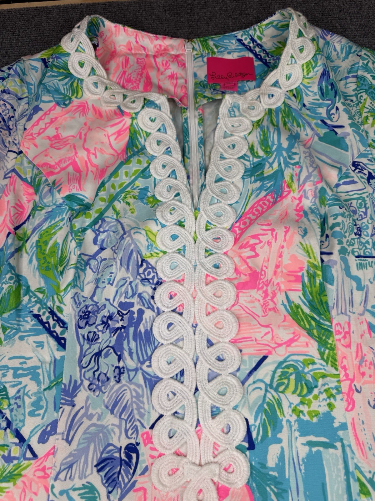 Lilly Pulitzer CASIDY STRETCH SHIFT DRESS Multi Bohemian Queen Pink Blue 16