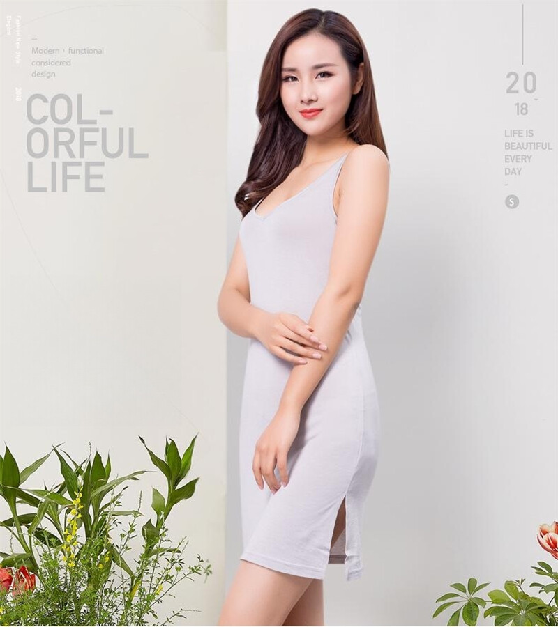 Women Mulberry Silk Full Slips Dresses Cami Under Dress Slip Chemise Nightgown