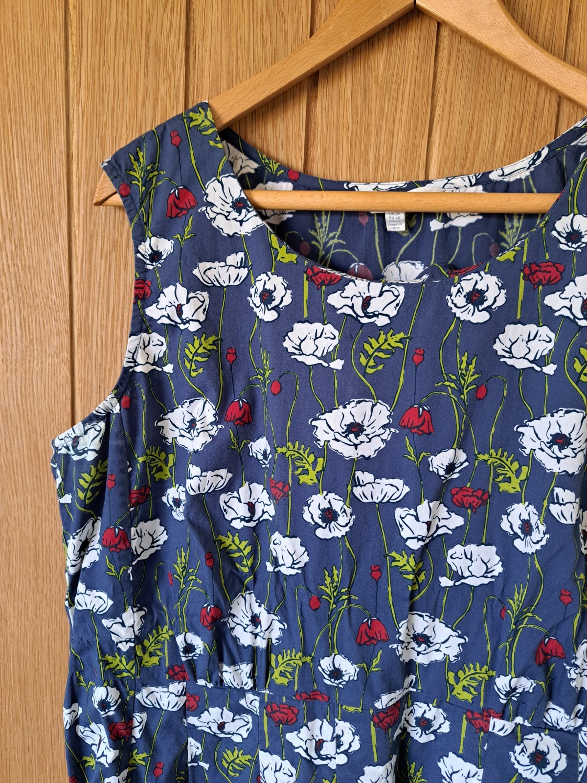 Seasalt Size 20 Belle Organic Cotton Dress Floral Print A Line Midi pockets
