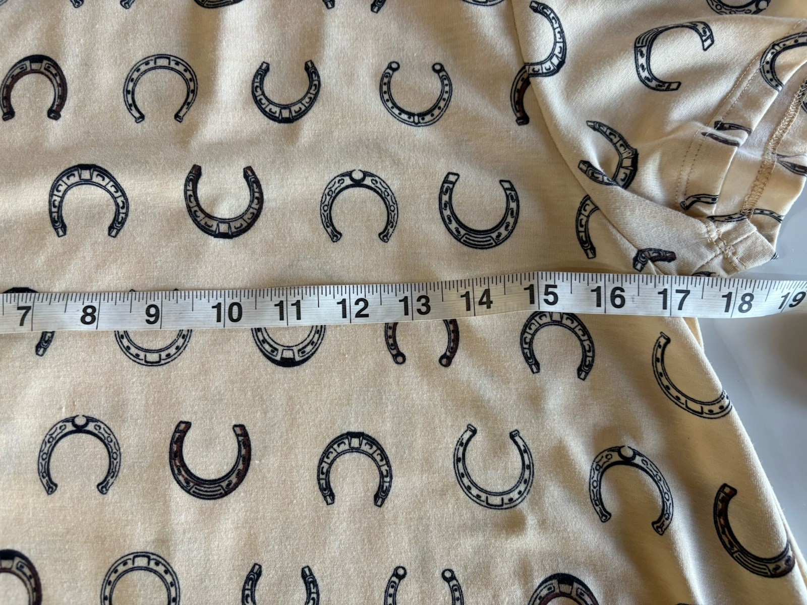 Lularoe Simply Comfortable High Low Women Dress Size M Horse Shoes Western Beige
