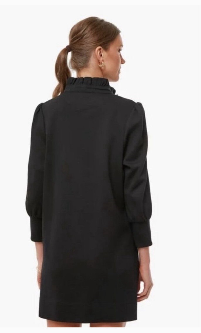 Pomander Place Tuckernuck Black Charlotte Terry Shirt Dress Ruffle Collar sz XL