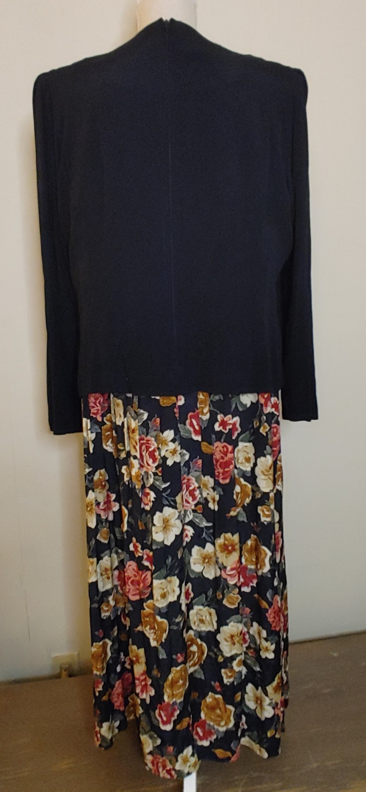 Vintage 90’s Dress Karin Stevens Womens sz 16W KSL Drop Waist Layered Floral