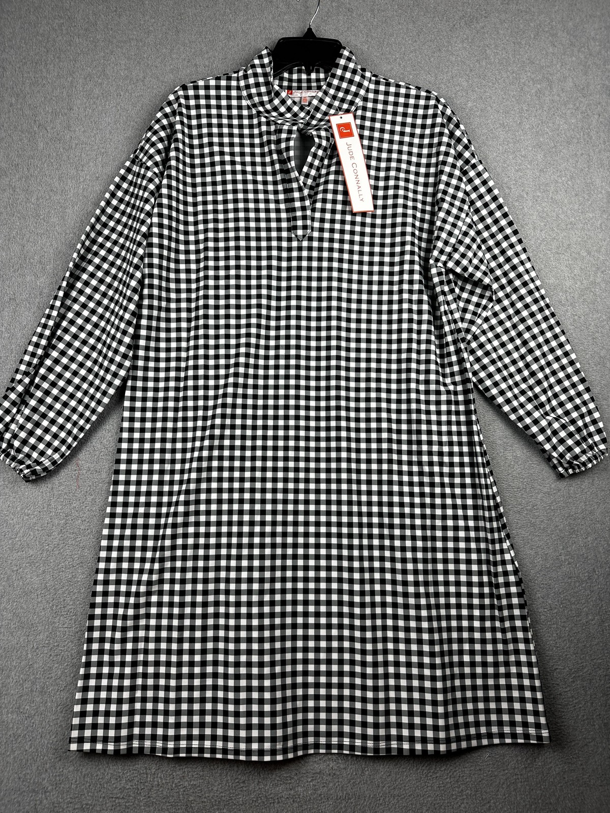 Jude Connally Florence Dress Womens Medium Black Gingham Jude Cloth Check $238
