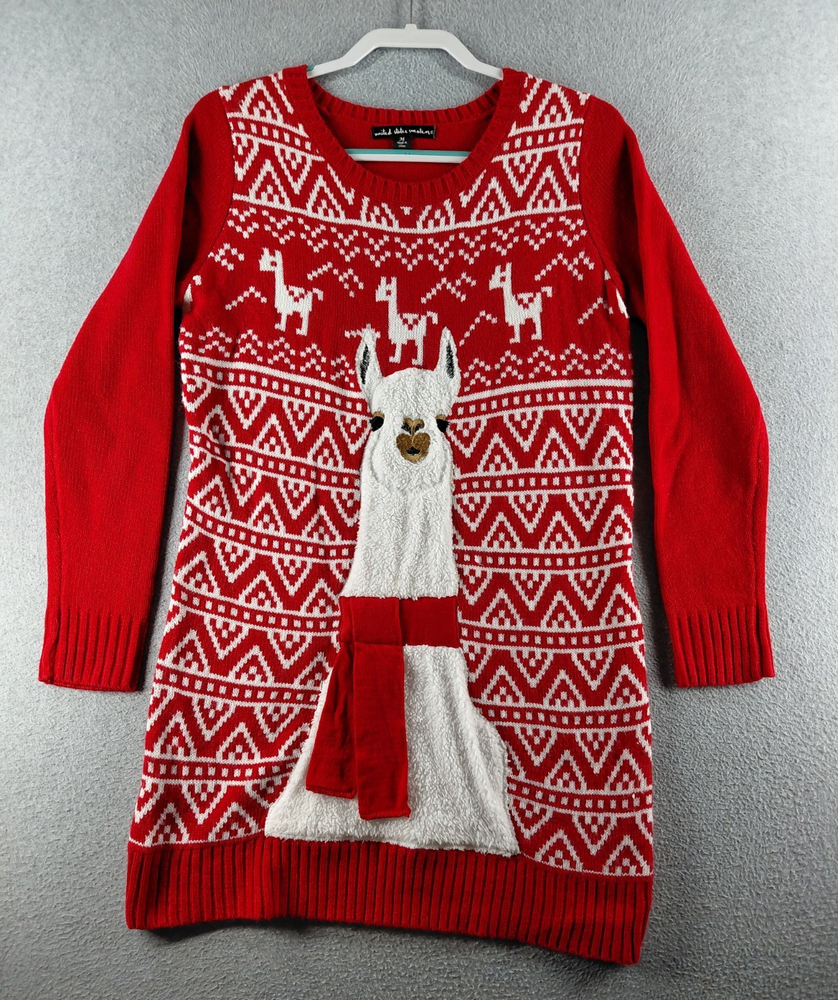 United States Sweaters Women’s Christmas Sweater Dress Size M Red White Llama