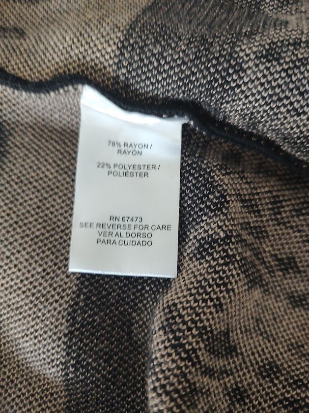 J. Taylor Beige and Black Patterned Knit Dress with 3/4 Sleeves