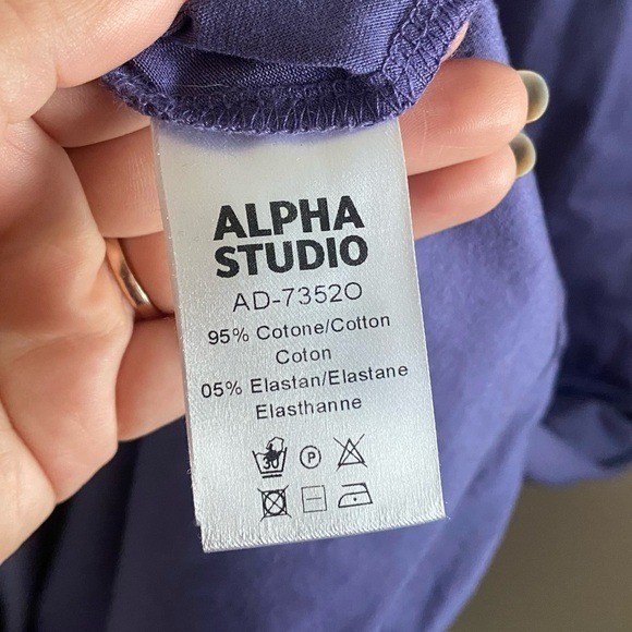 Alpha Studio Women’s Size 10 Midi Short Sleeve Dress in Purple