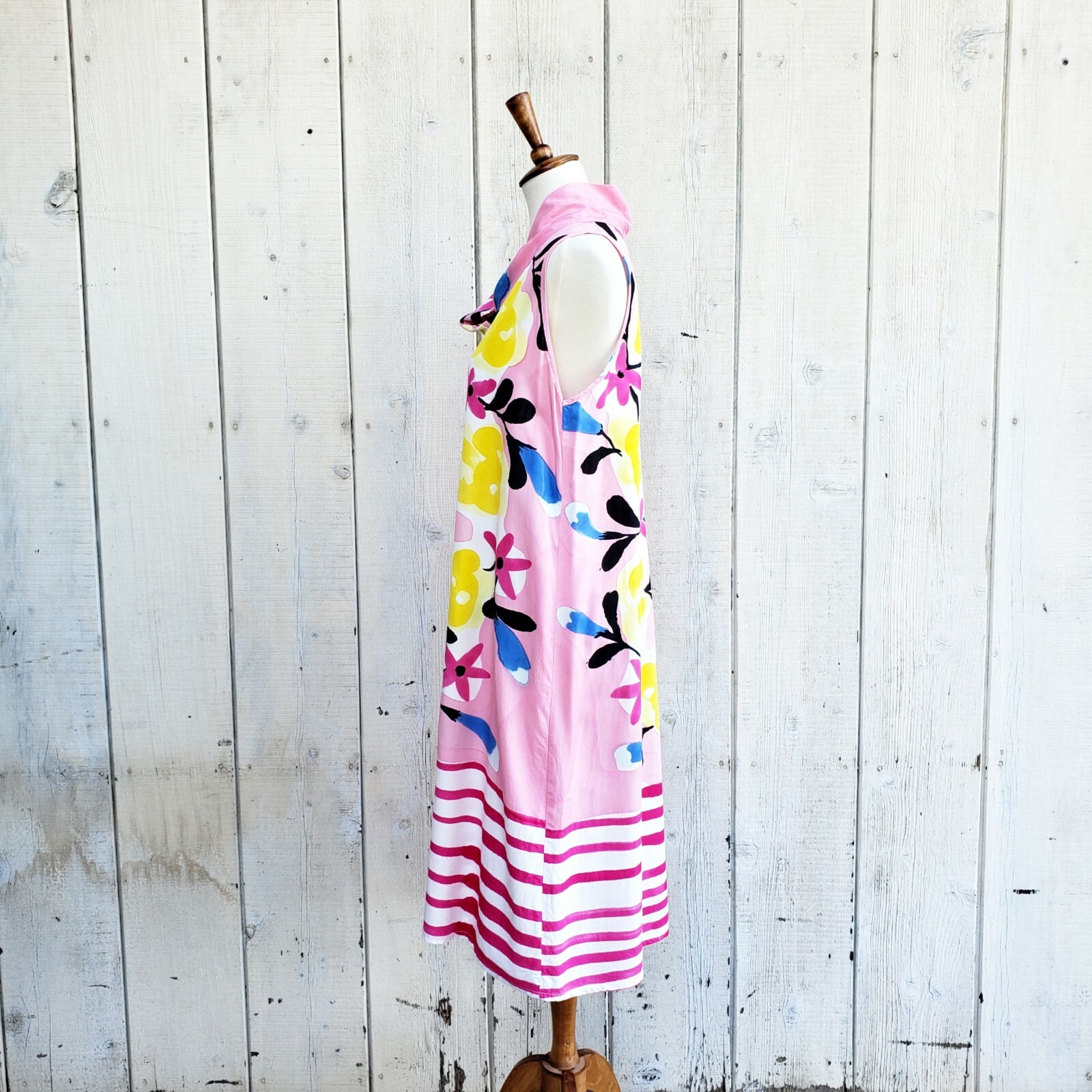 Yodyoko Designer Hand Painted Art to Wear Colorful Graphic Print Dress Size L