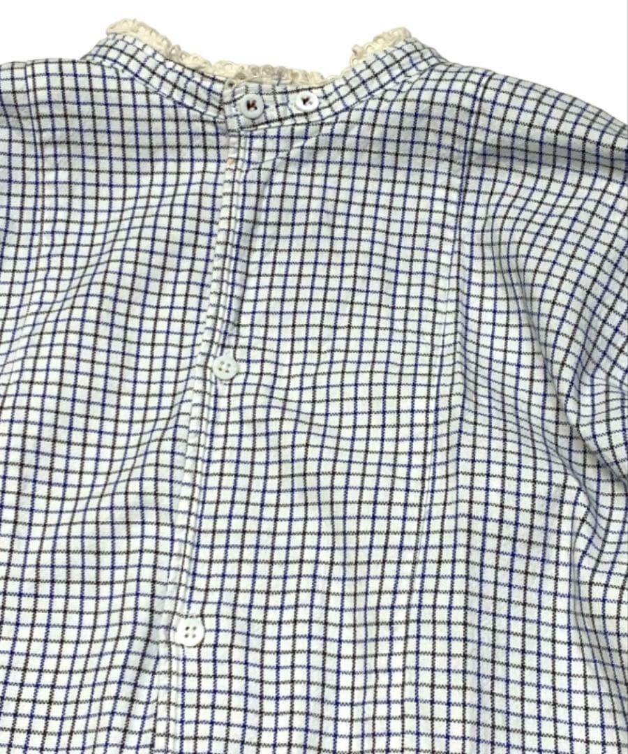 Graph Plaid Pattern Key Neck Tunic Dress 26T_e308 Japan