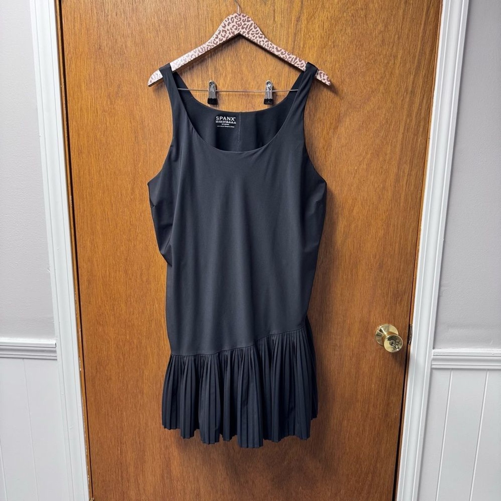 SPANX Yes, Pleats Tennis Exercise Dress Pleated Mini Very Black Plus Size 3X