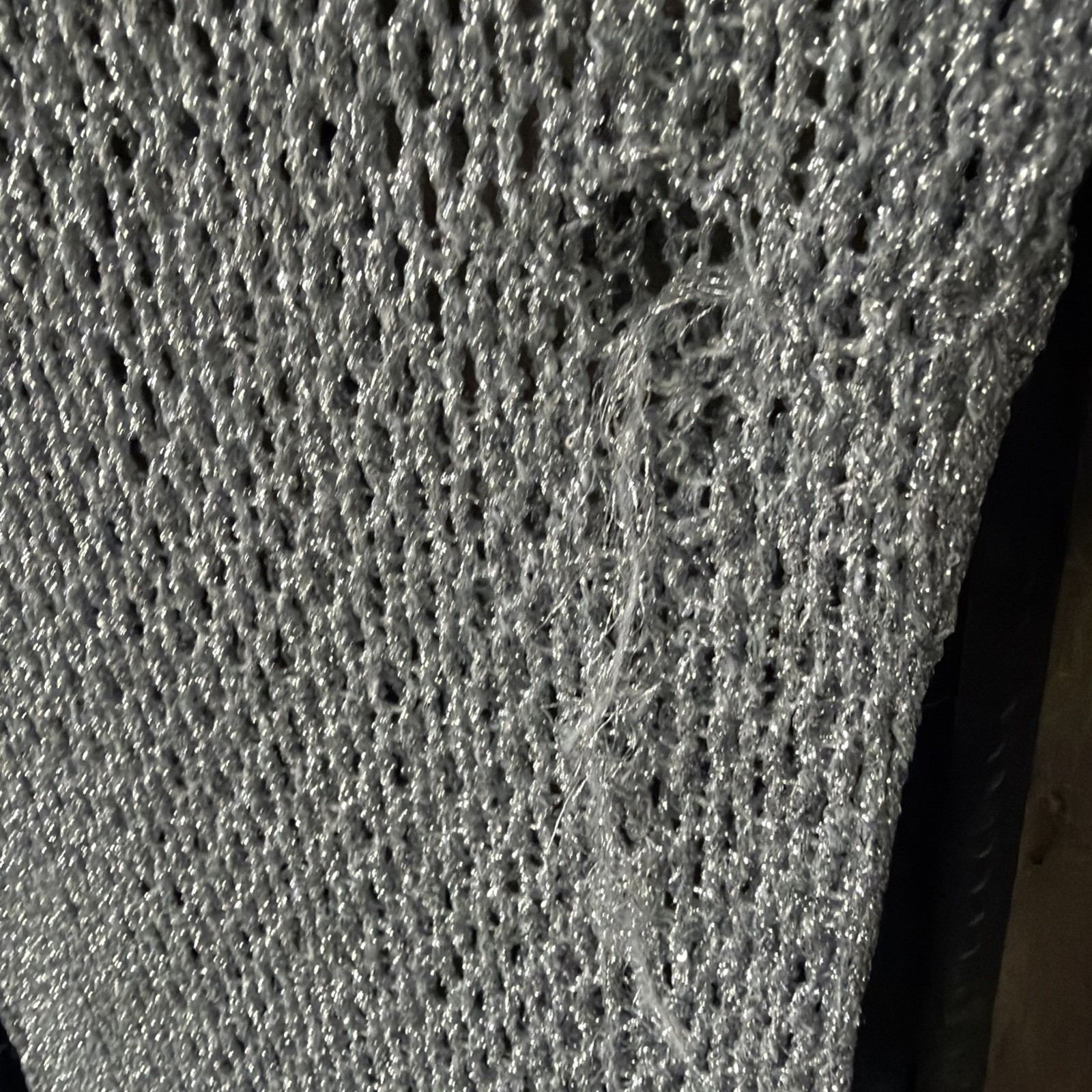 Simon Miller x Mango Silver metallic stretch mesh | fishnet maxi | cover-up sz 6