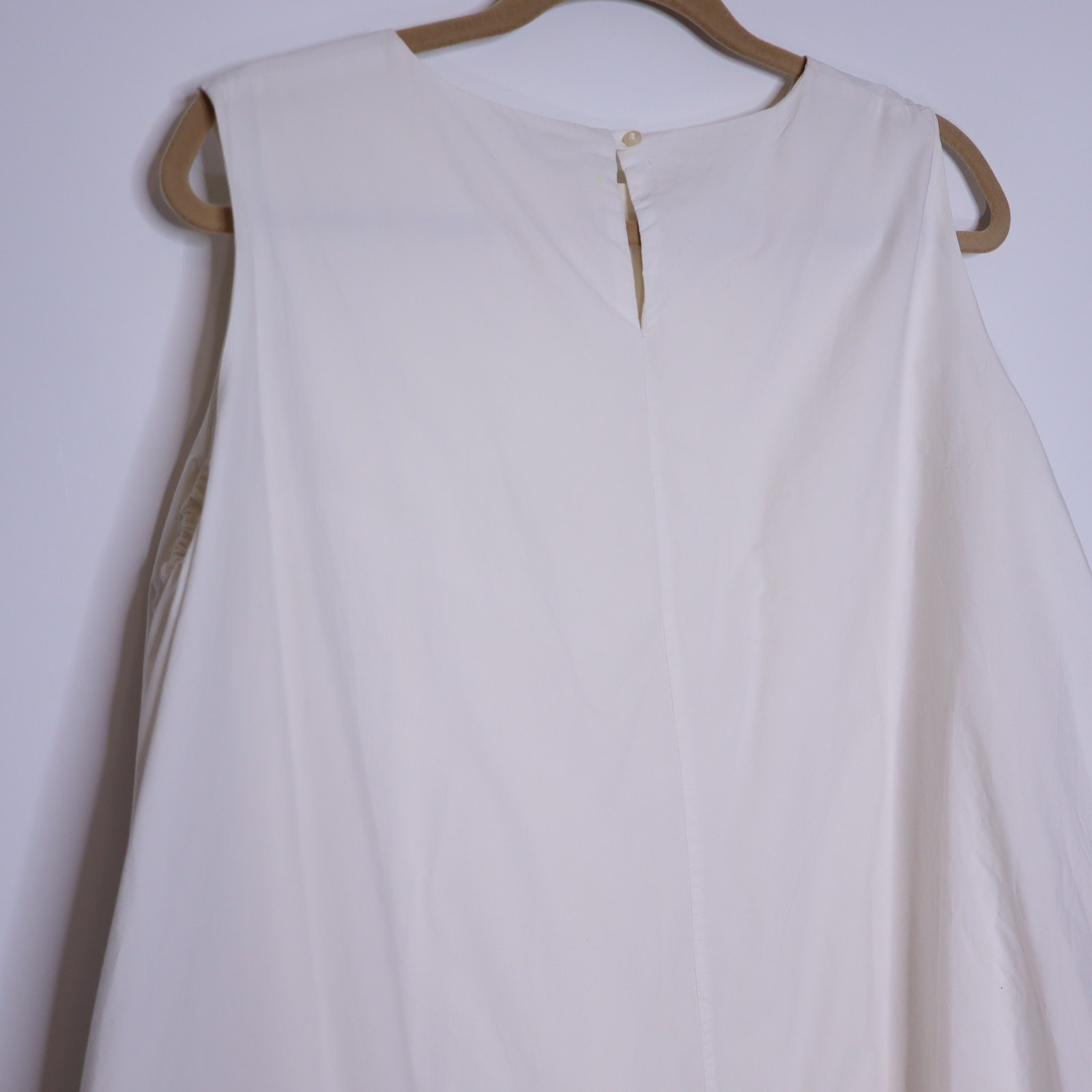 CHEZ VIDALENC Oversized Balloon Shift Dress White Sleeveless Women’s 3/ US 6-8