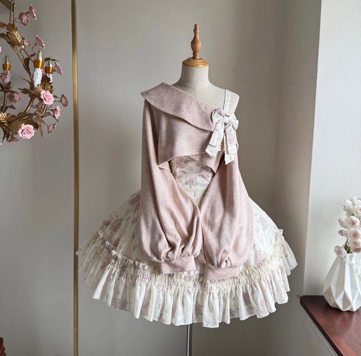 Coquette 2-Piece Floral Dress Set Pink Authentic NWT