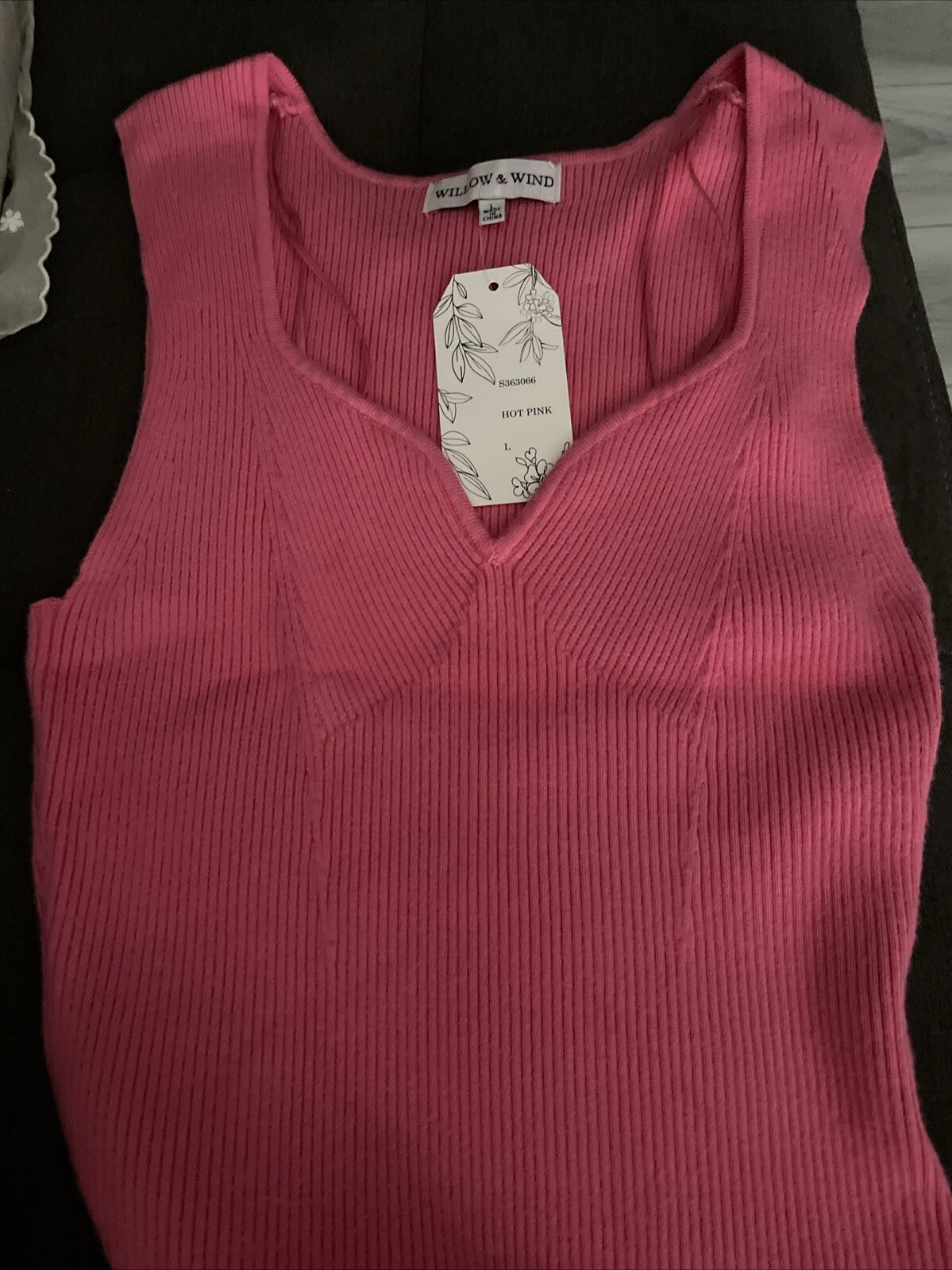 NWT Wind and Willow Bodycon Knit Stylish Dress Size Large Pink