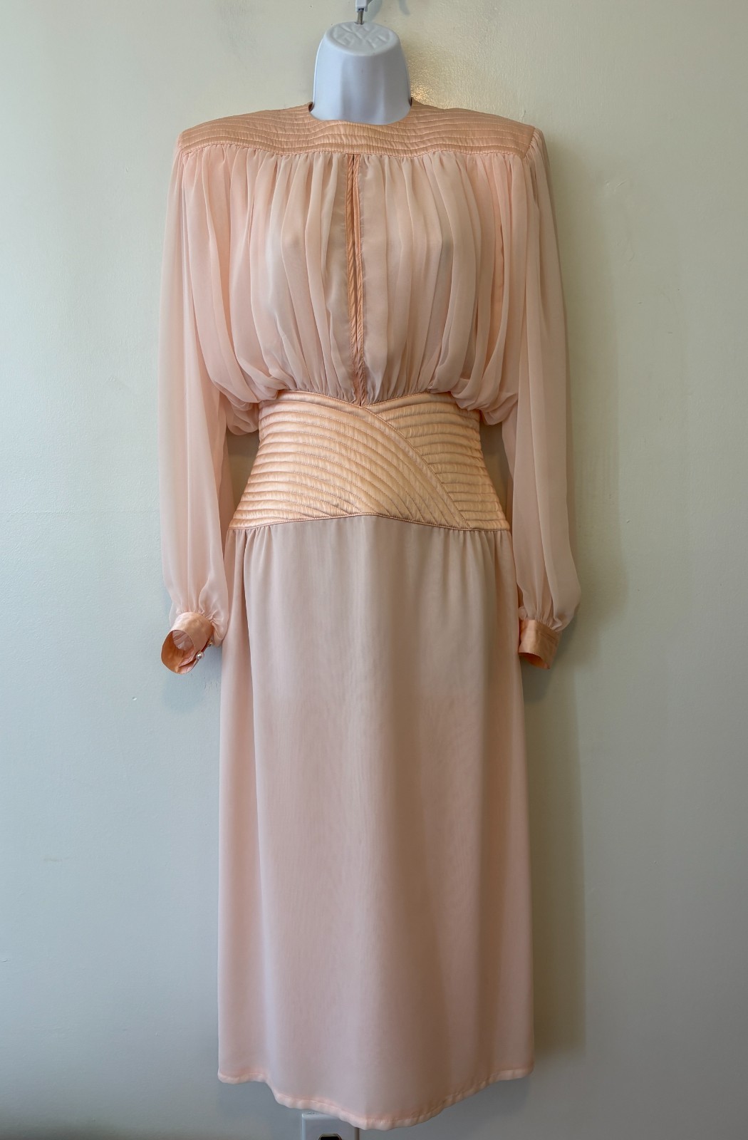 Vintage La Seine Fashion M.M. Cohn Long Sleeve Dress Womens 8 Pink