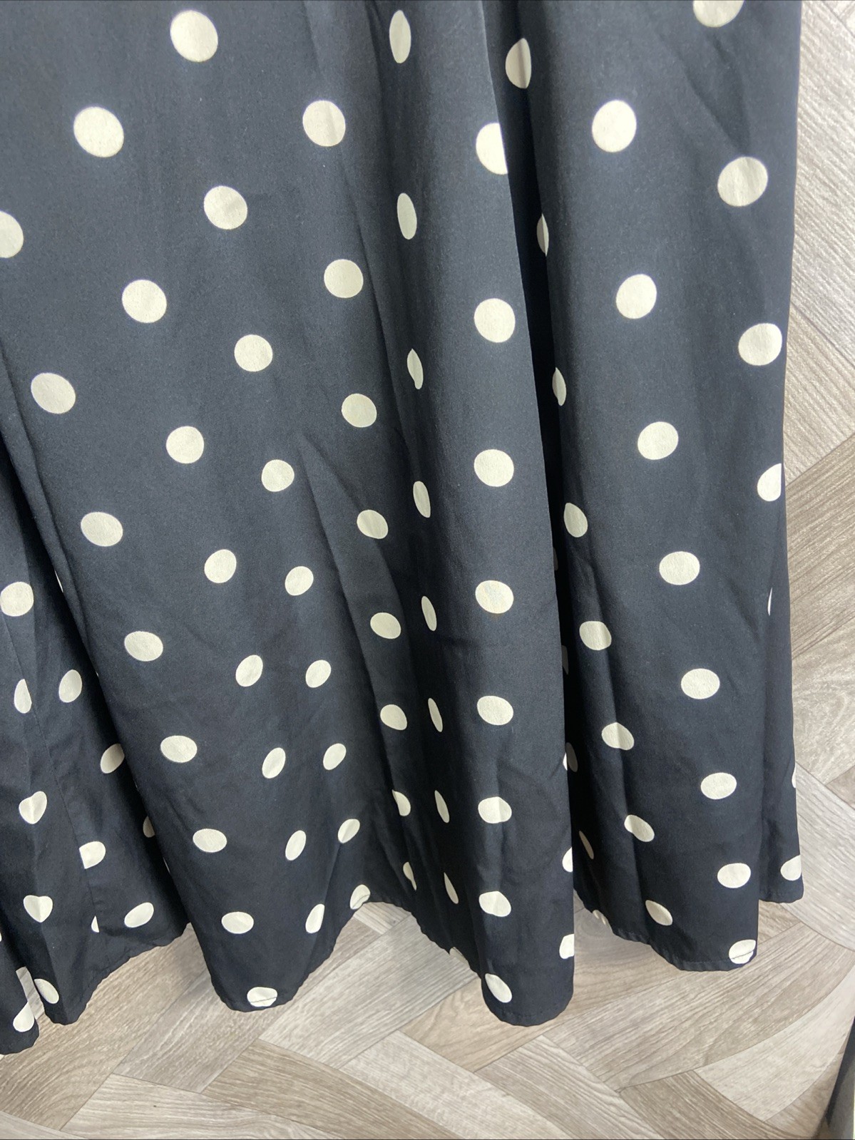 Hell Bunny Vixen Black & Cream Polka Dot Dress Rockabilly Retro Size 3XL / UK 20
