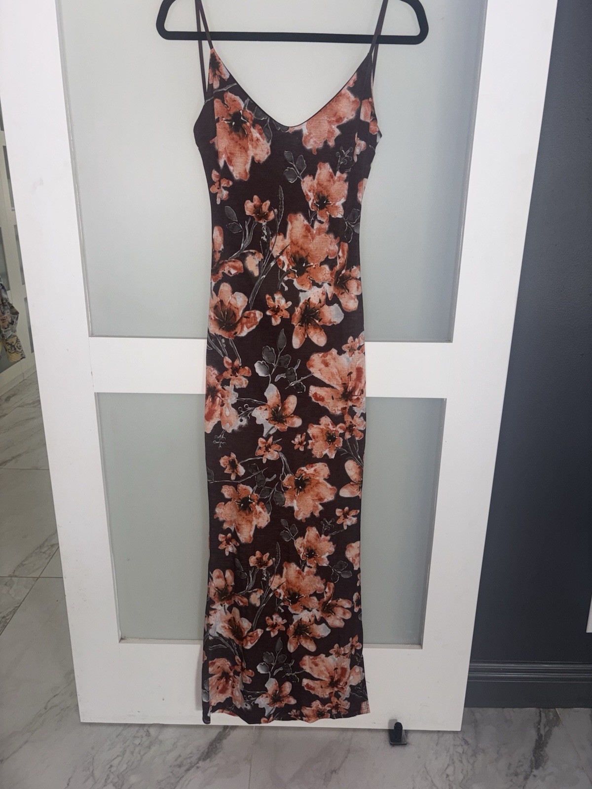 Windsor Floral Open Back Maxi Dress Resort Vacation Tropical Wedding Guest Med