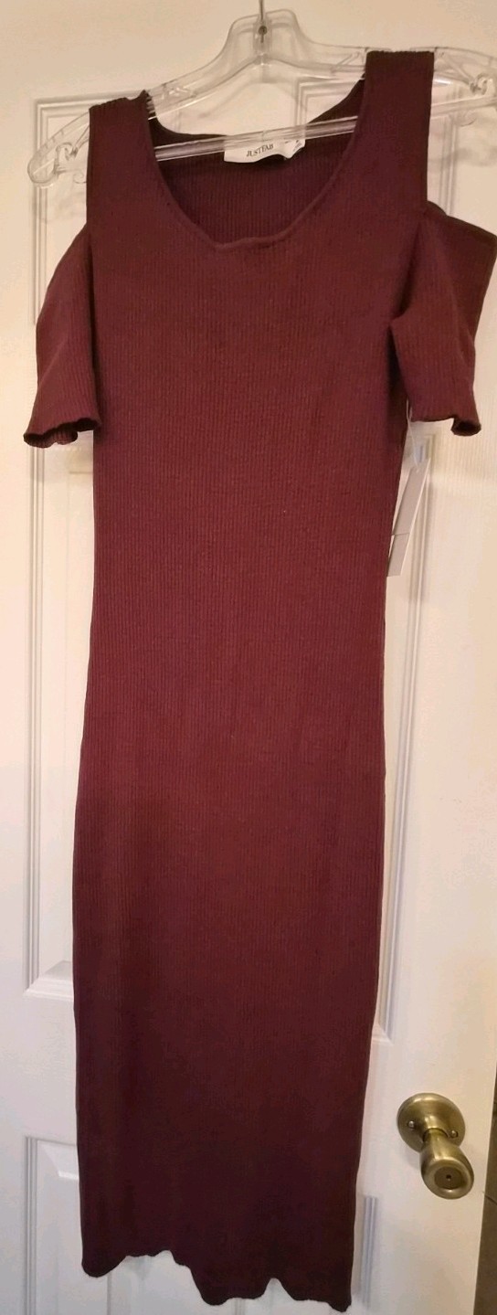 Just Fab Women’s M Cold Shoulder below KNEE dress