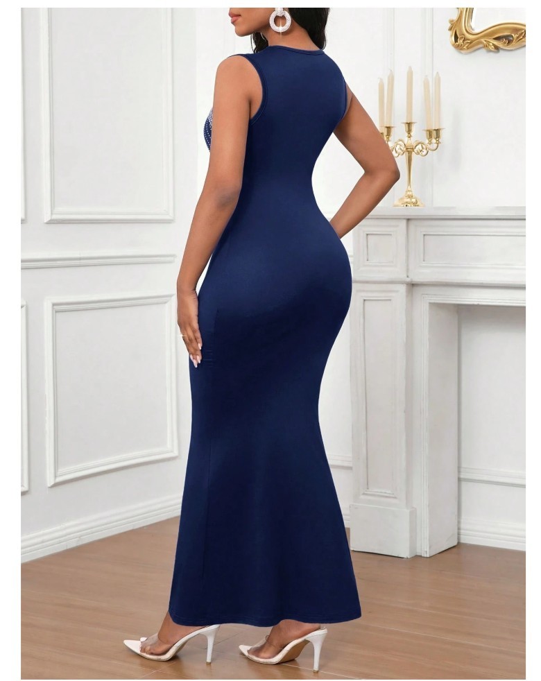 Ladies Elegant Wedding Guest Spring Summer Autumn Winter Sleeveless Hot Diamond