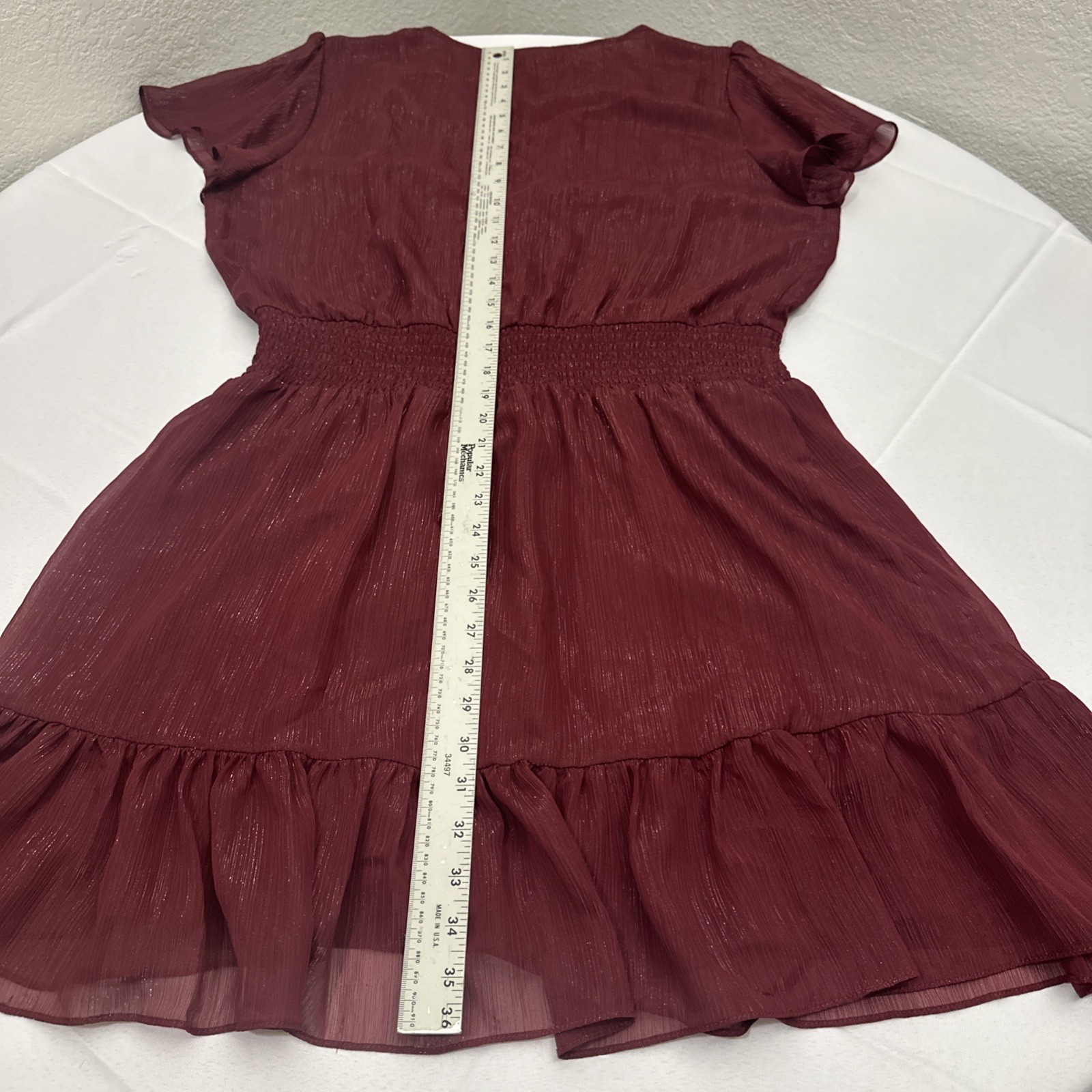 NWT MICHAEL Michael Kors Women’s Shiny Formal Wrap Dress (XL, Dark Ruby) Prom