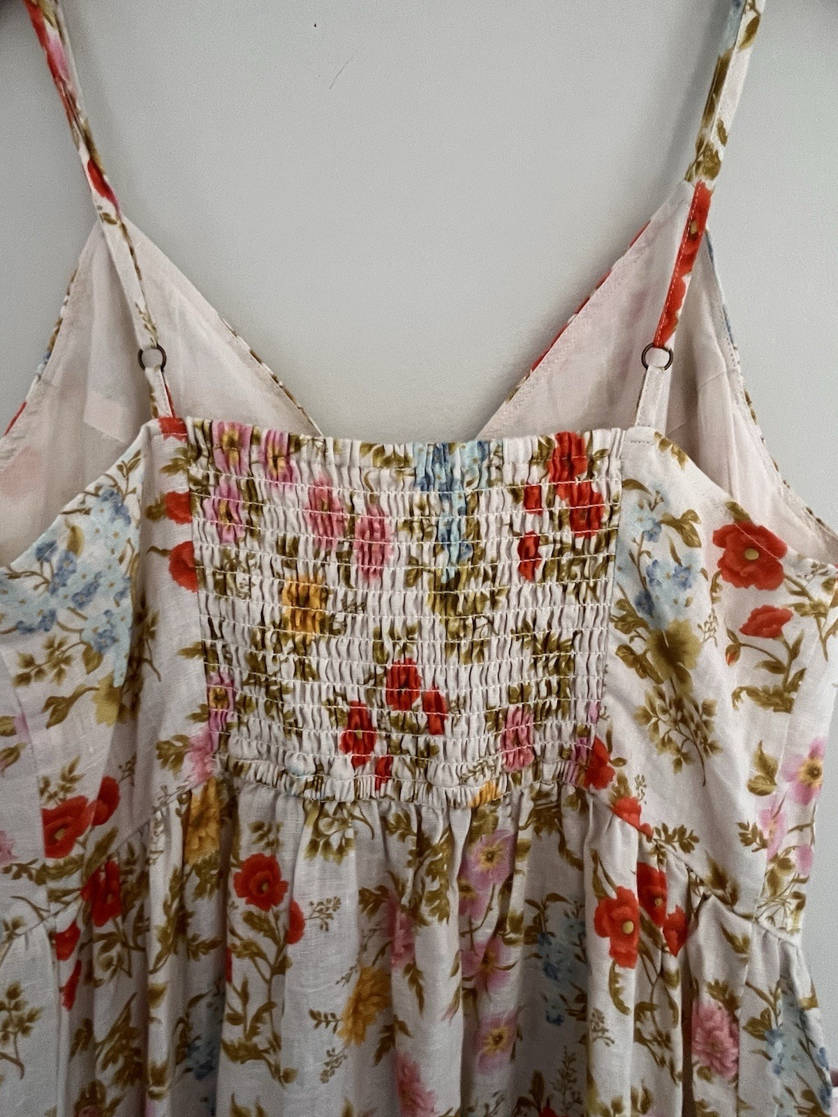 SPELL Linen Tiered Midi Dress – Patchwork Floral Button Down – Boho Cottagecore
