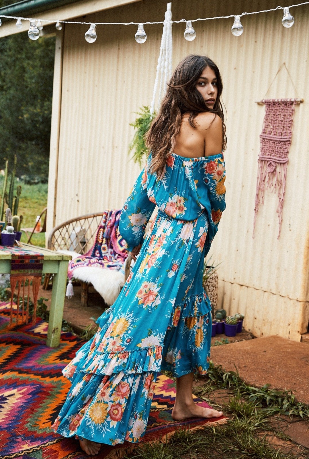 🦋Spell And The Gypsy L Jagger Teal Gown AS NEW