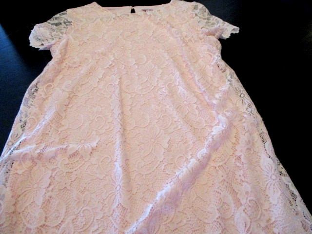 Juicy Couture Womens Pink Lace Dress Short Sleeve Lined Medium