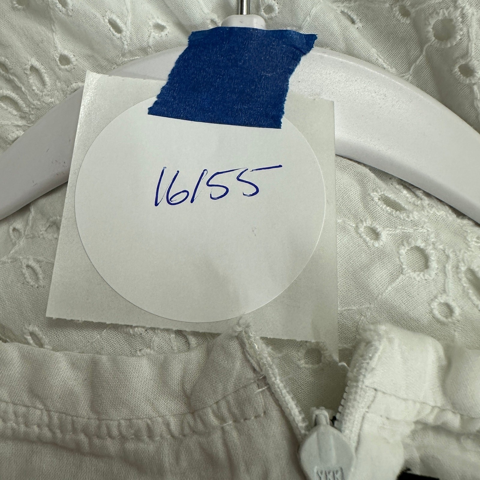 Womens Cottagecore Eyelet Mini Dress Size 6 White Feminine Romantic Vacation LWD